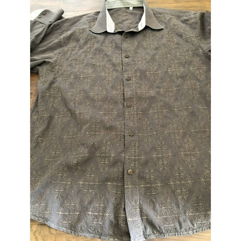 191 Unlimited Button Up Shirt Mens Extra Large Long Sleeve XL Embroidered